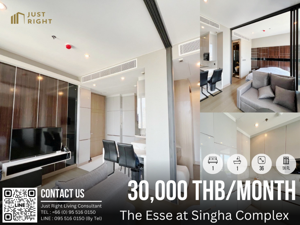 ให้เช่าคอนโดพระราม 9 เพชรบุรีตัดใหม่ RCA : ให้เช่า The Esse at Singha Complex 1 ห้องนอน 1 ห้องน้ำ 36 ตรม. ชั้น 1x แต่งสวย เฟอร์ครบ พร้อมอยู่ ราคาลดพิเศษจาก 36,000 เหลือเพียง 30,000 บาท/เดือน สัญญา 1 ปีเท่านั้น