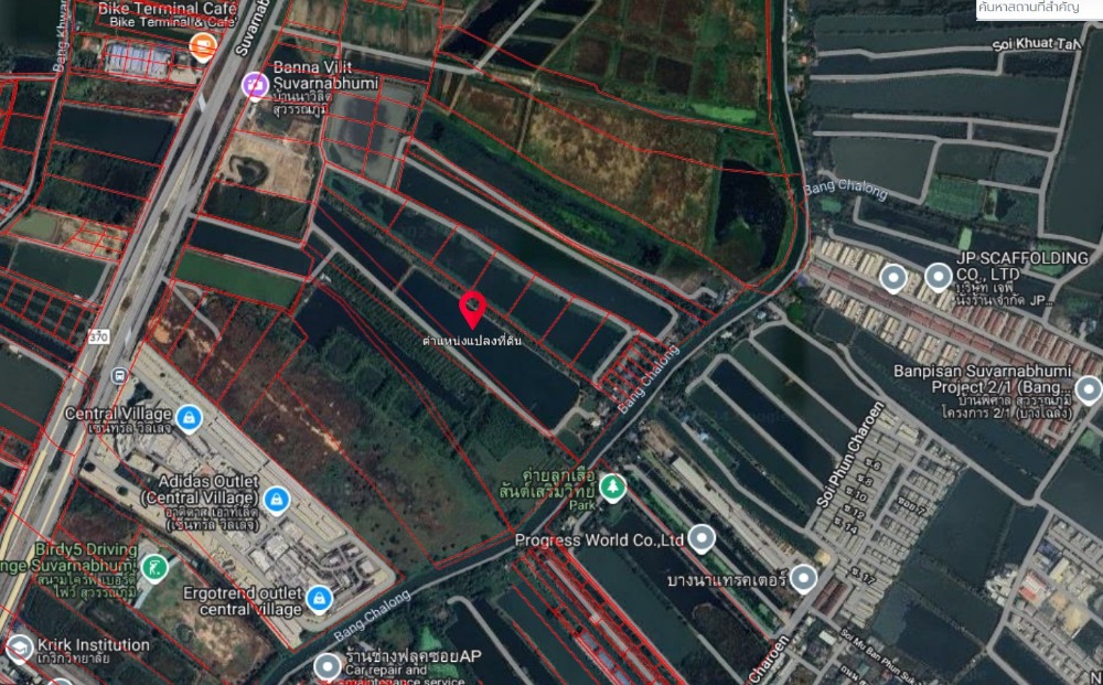 For SaleLandSamut Prakan,Samrong : Land 48-3-30 rai near Central Village and Suvarnabhumi Airport