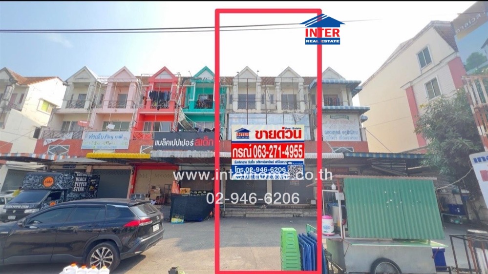 For SaleShophouseNawamin, Ramindra : Commercial building, 3.5 floors, 34.1 sq.w., Rueanrudee Village, Soi Hathai Rat 2/2, near Big C, Soi Hathai Rat 2/2, Hathai Rat Road, Suwinthawong Road, Min Buri District, Bangkok