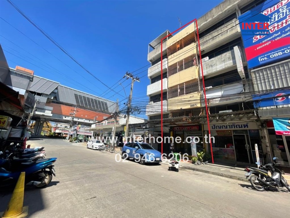 For SaleShophouseNawamin, Ramindra : Commercial building, 4.5 floors, 20 sq m. Commercial building, Soi Ramkhamhaeng 166, Ramkhamhaeng Road, near BTS, Kanchanaphisek Road, Ramkhamhaeng Road, Min Buri District, Bangkok