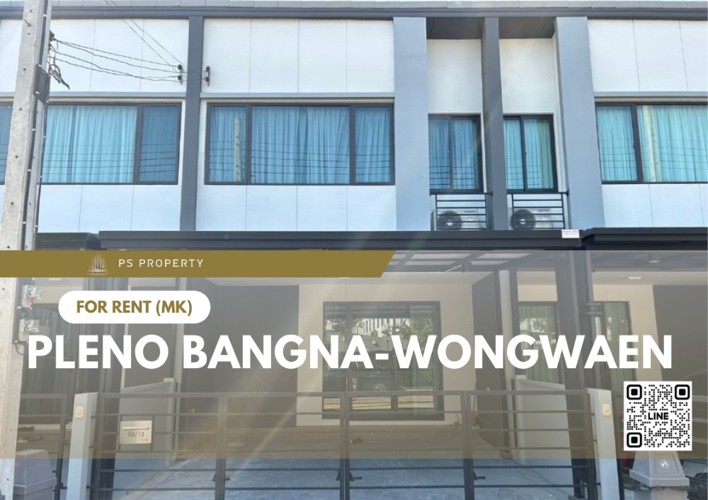 For RentTownhouseBangna, Bearing, Lasalle : Townhouse for rent ✨ Pleno Bangna-Wongwaen ✨ 3 bedrooms, 2 bathrooms, complete furniture and electrical appliances.