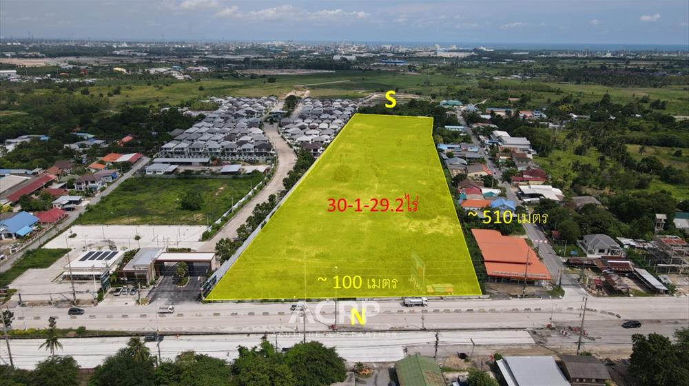 For SaleLandRayong : Land for sale on Sukhumvit Road, Huay Pong, Rayong.