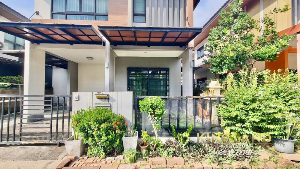 For RentHouseNawamin, Ramindra : For rent, semi-detached house, Panya Ram Intra, Hathai Rat 39, near Sathit Phatthana, near Safari World, Sansiri house, 4 air conditioners # Pets allowed, quiet 💥💥Rental price 15,000 baht/month, including common area💥💥