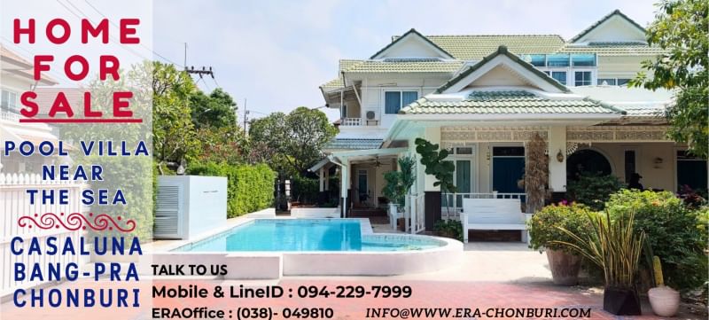 For SalePattaya, Bangsaen, Chonburi : Single house for sale, Casaluna Paradiso, Chonburi, near CentralPlaza Chonburi