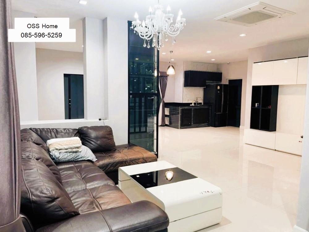 For RentHousePattanakan, Srinakarin : KH0296 For sale or rent, 2-storey detached house, Setthasiri Project, Krungthep Kreetha 1, with furniture, decorated, ready to move in, near Brighton International School, a pleasant and shady project, convenient transportation, near restaurants, suitable