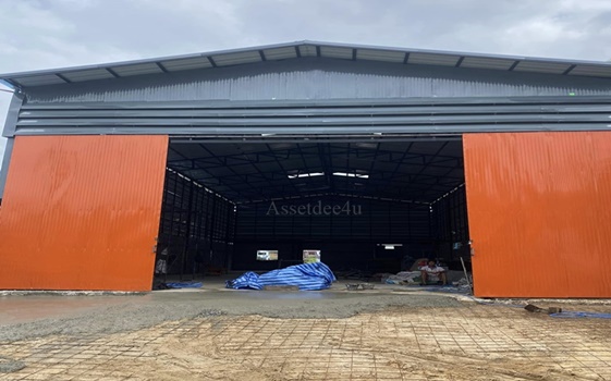 For RentWarehousePathum Thani,Rangsit, Thammasat : Muang Ek Warehouse, warehouse for rent in Rangsit area, warehouse for rent, size 300 sq m., near Si Mum Muang Market