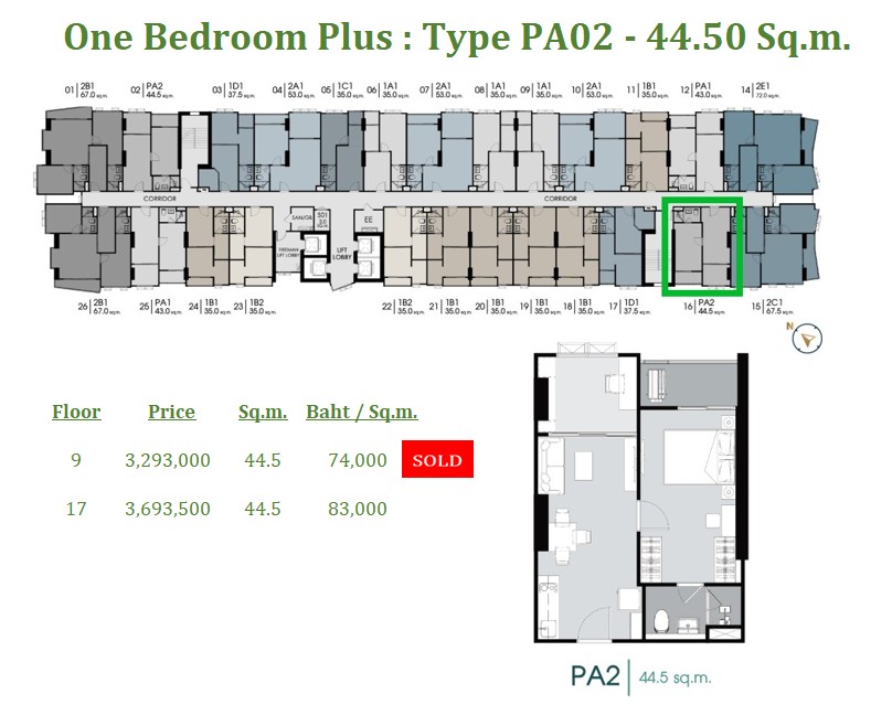 Sale DownCondoWongwianyai, Charoennakor : 74,000 baht per square meter, it really exists!!! Beautiful room, no flaws - One Bedroom Plus, the most worthwhile room, Type PA2, location with a view near the bend of the Chao Phraya River