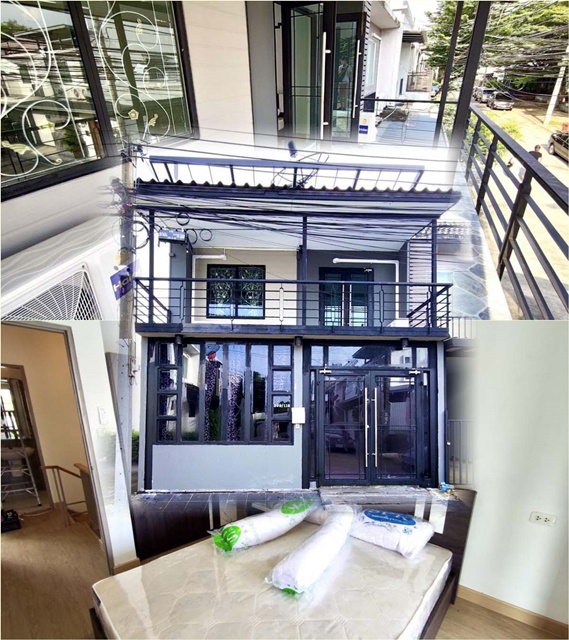 For RentTownhouseKaset Nawamin,Ladplakao : Sripathum U. Bangkhen 2.4km. Fully fur 3-4bed MRT LatPhrao 2.3km. built-in house townhouse