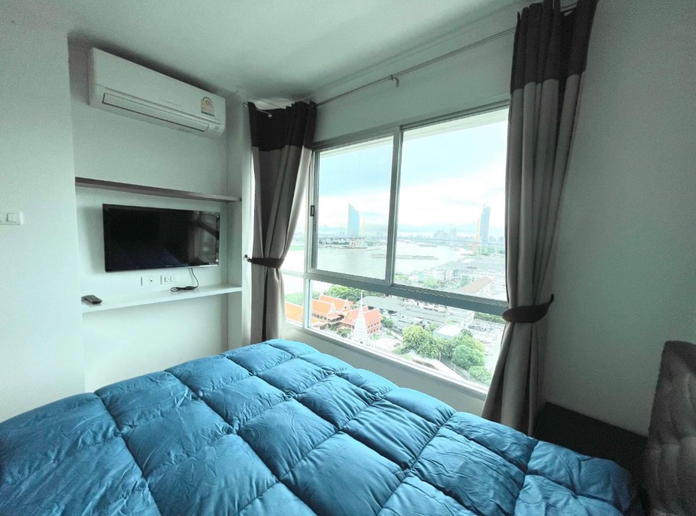 For RentCondoRama3 (Riverside),Satupadit : For rent: Lumpini Park Riverside Rama 3, size 33 sq m., 1 bedroom, 1 bathroom, 1 kitchen, 1 living room, divided into sections, Building C, 19th floor, river view, suspension bridge side, no buildings blocking the view.