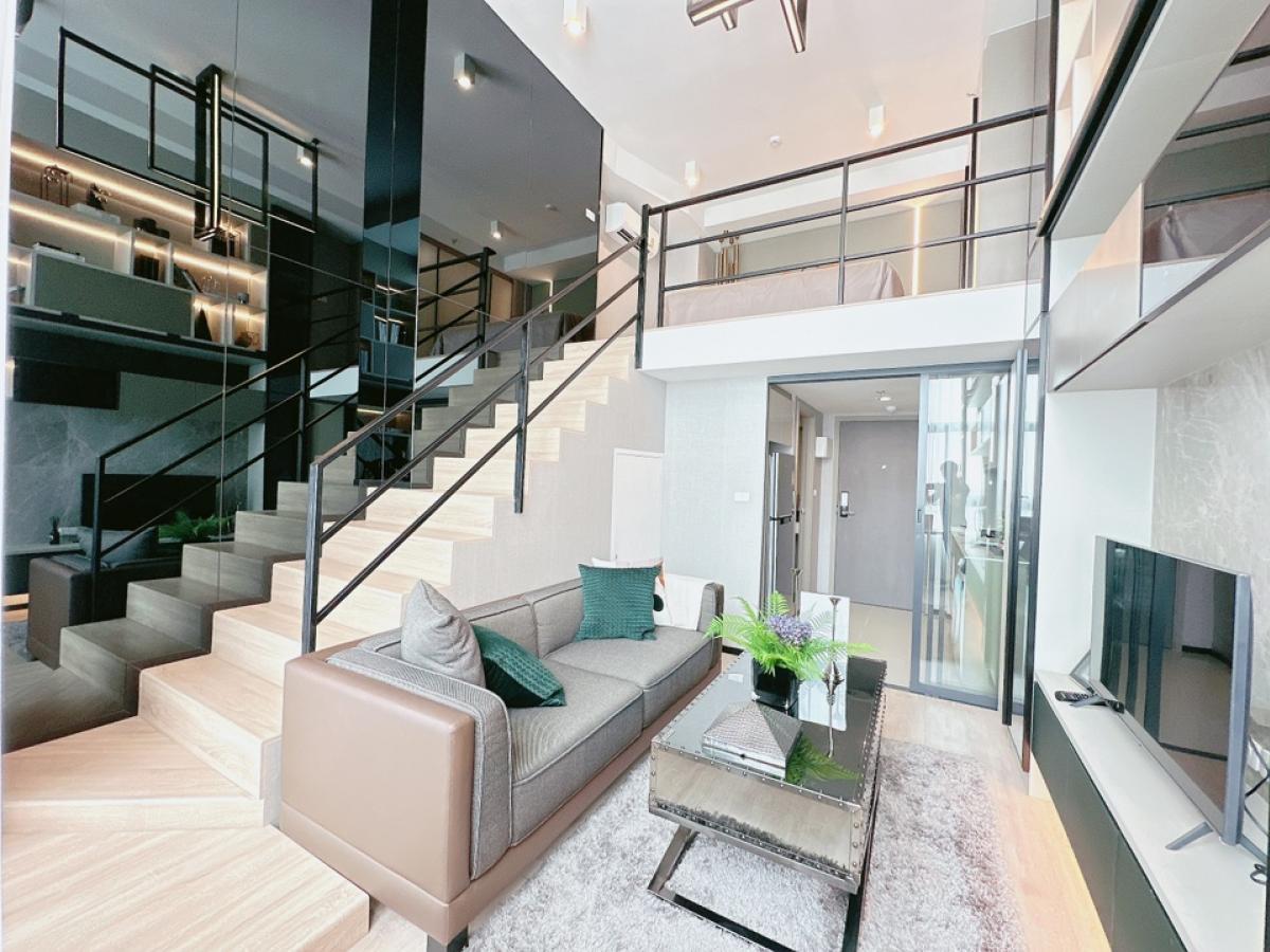 For SaleCondoRama9, Petchburi, RCA : 𝐈𝐃𝐄𝐎 𝐀𝐬𝐨𝐤𝐞 𝐑𝐚𝐦𝐚𝟗 New 2-storey room, selling at a loss, ready to move in, fully furnished, ready to move in, 5.2 million, free down payment 0 baht, condo, money left over