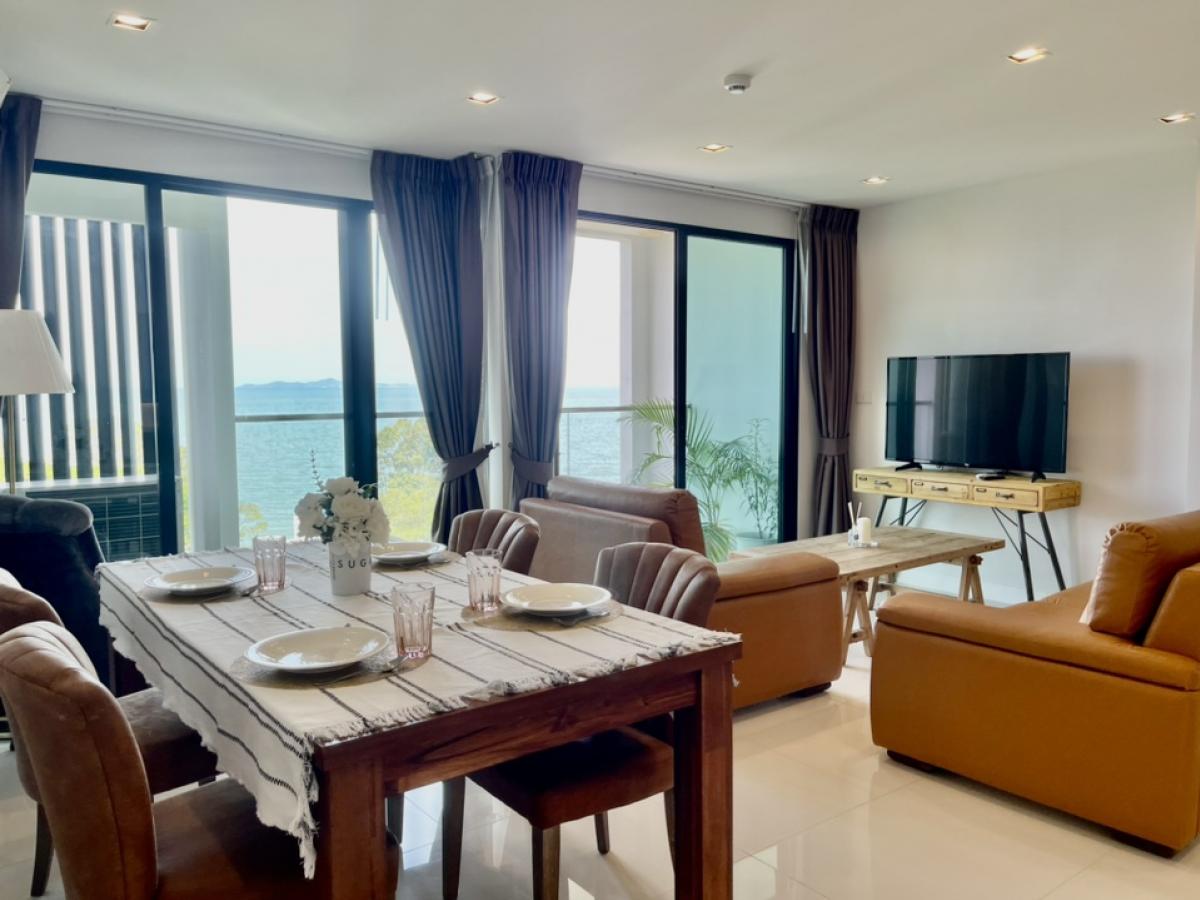 For SaleCondoPattaya, Bangsaen, Chonburi : Condo for sale De Amber, 60 meters from Bang Saray Beach, large room, sea view, can be rented daily, near Pattaya