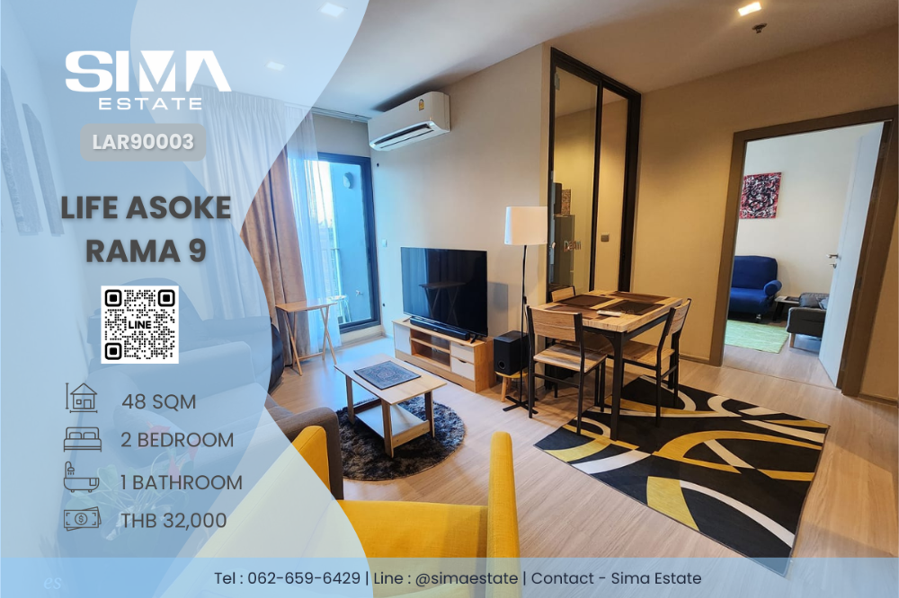 For RentCondoRama9, Petchburi, RCA : For rent ☁️Life Asoke Rama 9☁️Very beautiful room, vacant, ready to move in☀️