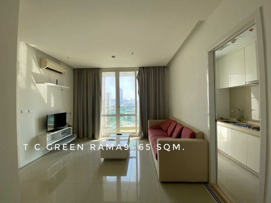 For SaleCondoRama9, Petchburi, RCA : Condo for sale, corner room, 2 bedrooms, city view, T.C. Green Rama 9 (T.C. Green Rama 9), 54.55 sq m., Building A, on Rama 9 Road