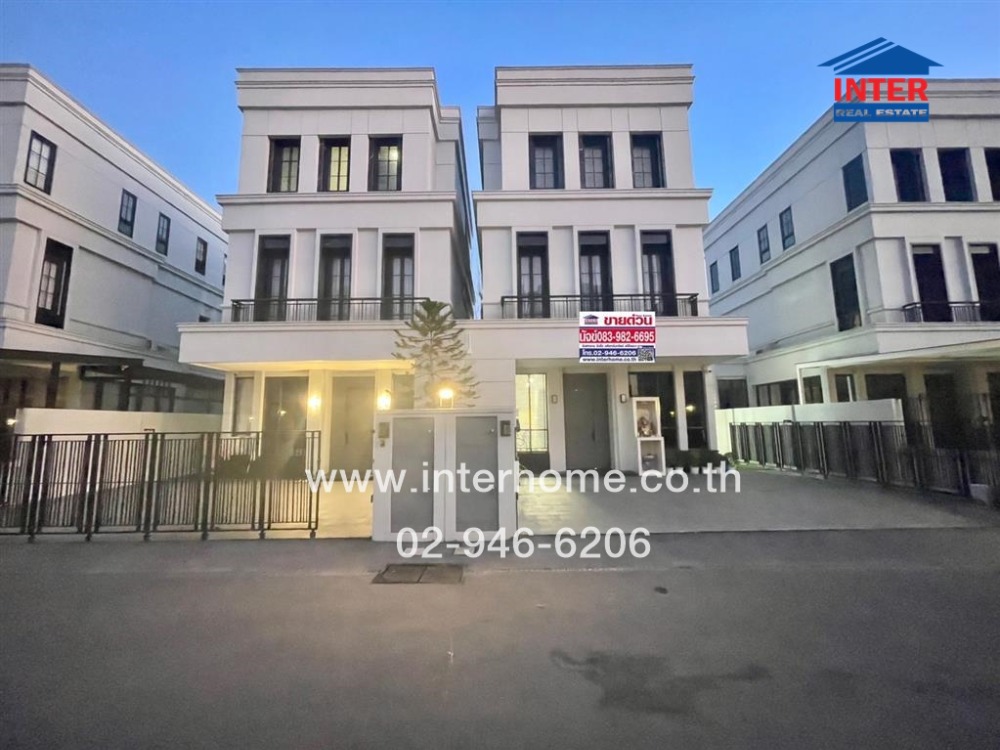 For SaleHouseNawamin, Ramindra : 3-storey twin house, 42.2 sq.w., Eton Residence Village, Kaset Nawamin - Ram Intra, Soi Ram Intra 62, Ram Intra Road, Kaset Nawamin Road, Khan Na Yao District, Bangkok