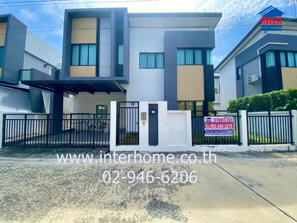 For SaleHousePathum Thani,Rangsit, Thammasat : 2-storey twin house, 36.7 sq.w., The Pride Village, Rangsit-Khlong 3, near DD Marche Market, Soi Rangsit-Nakhon Nayok 68, Rangsit-Nakhon Nayok Road, Lam Luk Ka Road, Thanyaburi, Pathum Thani