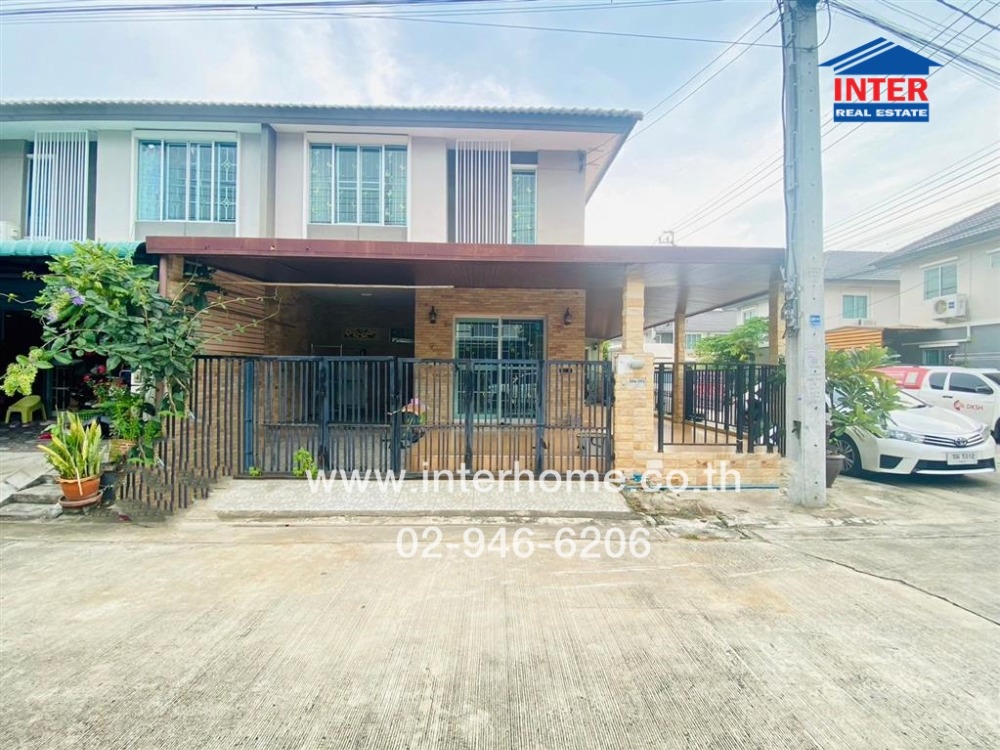 For SaleTownhomeNawamin, Ramindra : 2-storey townhouse, 26.9 sq.w., Pruksa Ville Village 55/2, Wongwaen-Ram Intra, Soi Suea Khlong Nueng 13, Ram Intra-Phraya Suren Road, Khlong Sam Wa District, Bangkok