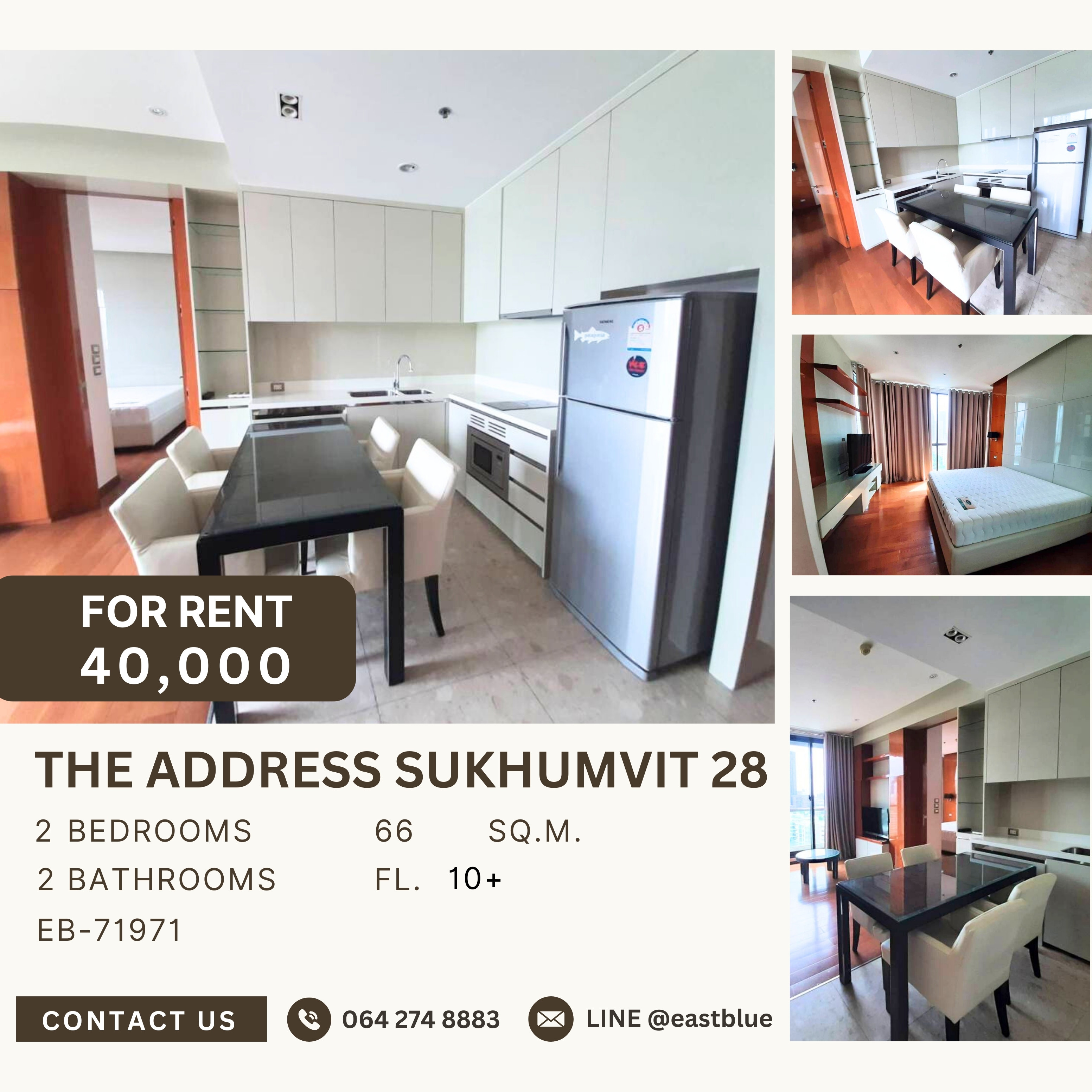 For RentCondoSukhumvit, Asoke, Thonglor : The Address Sukhumvit 28, 2 bed, 40000 per month