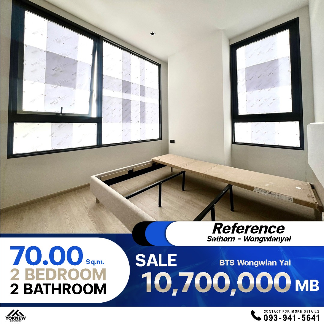 For SaleCondoWongwianyai, Charoennakor : Reference Sathorn - Wongwianyai Must-have! Rare 2-bedroom room, glass view on 3 sides, chic corner in Sathorn-Wongwian Yai area. The project is sold out. Hurry!