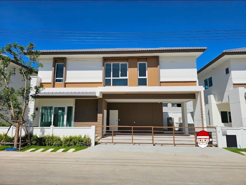 For RentHousePathum Thani,Rangsit, Thammasat : #For rent 2-storey single house, Moden Village, Rangsit Khlong Si - Ring Road (along Khlong Si Thanya), Modern Japanese style, 4 bedrooms, 5 bathrooms, 3 parking spaces, ready to move in immediately!! Air conditioning throughout the house!! #Pets allowed 