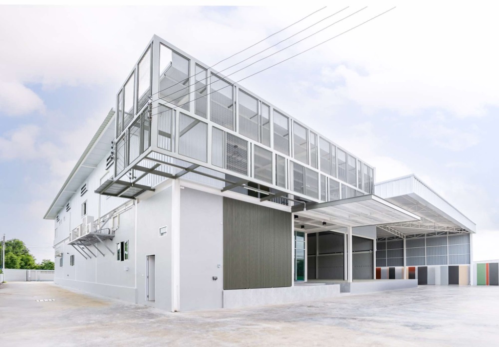 For RentWarehouseMin Buri, Romklao : Newly built 2-storey warehouse for rent in Romklao-Lat Krabang area, near King Mongkut's Institute of Technology Ladkrabang