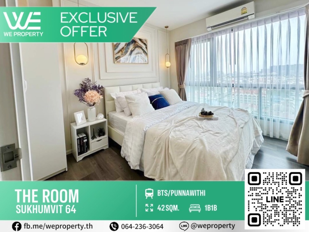 For SaleCondoOnnut, Udomsuk : Beautiful room, complete furniture ⭐The Room Sukhumvit 64 (The Room Sukhumvit 64)