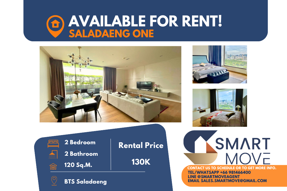 For RentCondoSilom, Saladaeng, Bangrak : 🔥FOR RENT !! Rare Item !! 🔥Code C20241100056..........Saladaeng One, 2 bedrooms, 2 bathrooms, high floor 20+, furnished, ready to move in📢📢