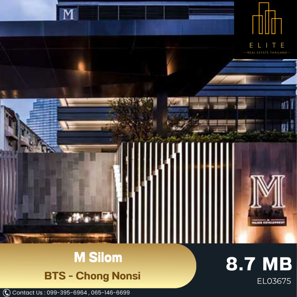 For SaleCondoSilom, Saladaeng, Bangrak : 💥 Urgent sale!! Condo M Silom, very good price 💯 High floor, beautiful view, nothing blocking, convenient transportation, near BTS-Chong Nonsi 🚄