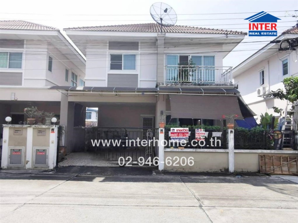 For SaleNonthaburi, Bang Yai, Bangbuathong : 2-storey twin house, 36.8 sq.w., Khunasiri Village 2, Lat Pla Duk, near Central Westgate, Soi Wat Lat Pla Duk Road, Bang Bua Thong, Nonthaburi