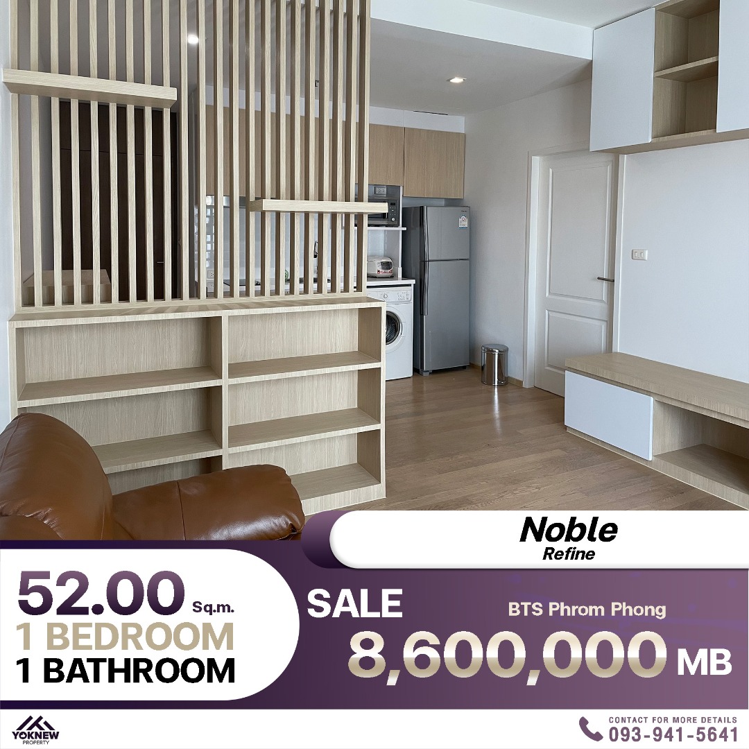 For SaleCondoSukhumvit, Asoke, Thonglor : Noble Refine, newly renovated, Japanese style, high floor, corner room, good life must be like this, ready to move in, super kawaii!