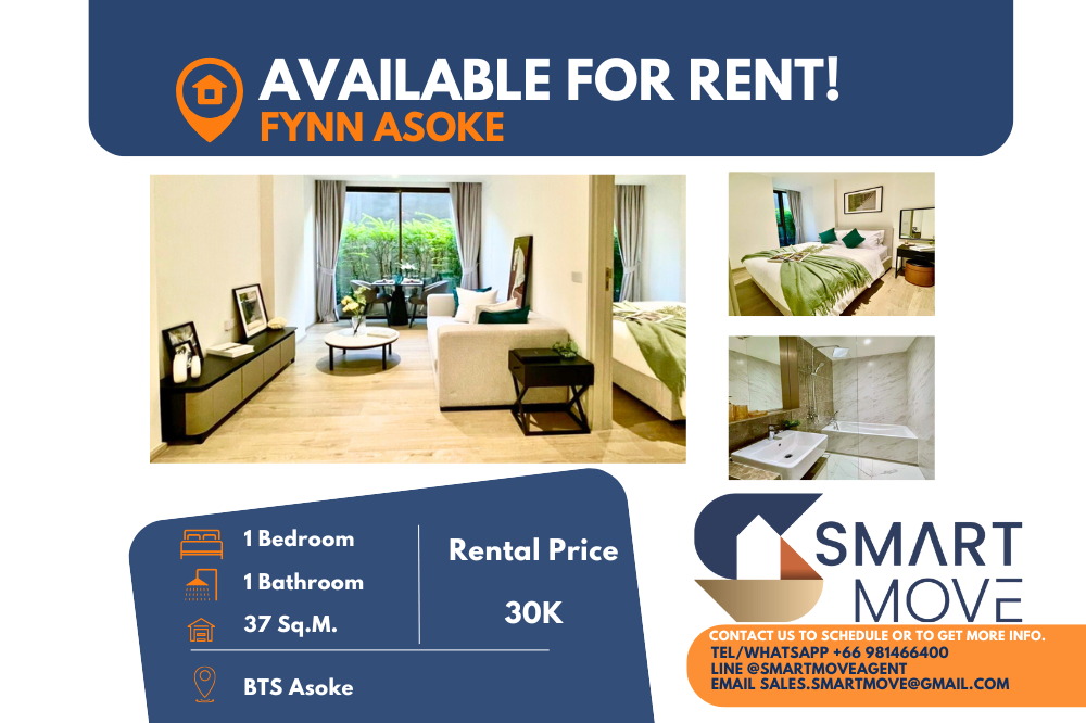 For RentCondoSukhumvit, Asoke, Thonglor : 🔥🔥FOR RENT !! 🔥🔥Code C20241100055..........Fynn Asoke, 1 bedroom, 1 bathroom, furnished, ready to move in📢📢