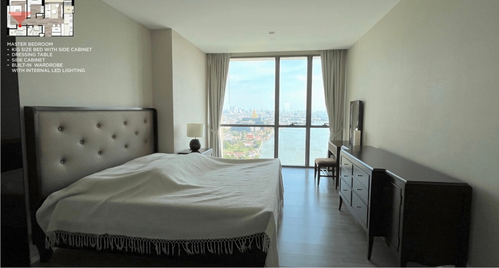 For RentCondoBang Sue, Wong Sawang, Tao Pun : Urgently for rent, luxury condo next to the Chao Phraya River, 333 Riverside 2B2B 86.69 Sqm., river bend view, only 40K/Month!!