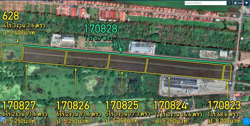 ขายที่ดินปทุมธานี รังสิต ธรรมศาสตร์ : ที่ดิน 12-3-83 ไร่ คลอง9 ติดถนน (พื้นที่สีม่วง) หน้ากว้าง 66 เมตร ยาว 325 เมตร ตำบลลำลูกกา อำเภอลำลูกกา จังหวัดปทุมธานี