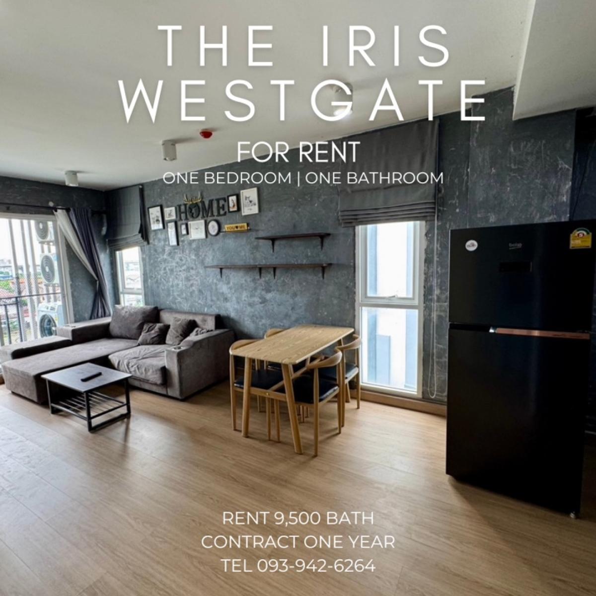 For RentCondoNonthaburi, Bang Yai, Bangbuathong : Corner room for rent ✨Condo The Iris Westgate THE IRIS Bang Yai or also known as Iris Westgate near MRT Bang Phai