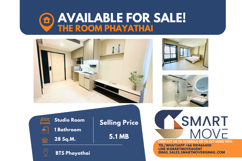 For SaleCondoRatchathewi,Phayathai : 🔥FOR SALE !! 🔥Code C20241100042.......The Room Phayathai, Studio room, 1 bathroom, City view, high floor 24+, furnished, Cheaper than market!!📣📣