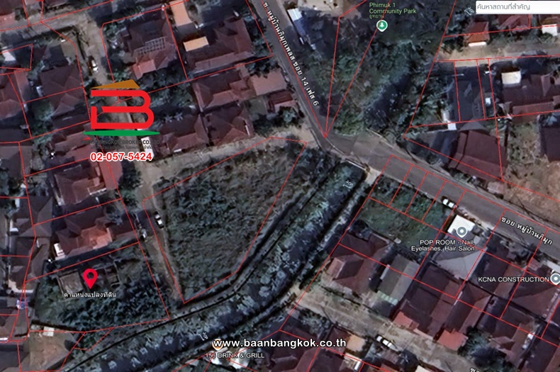 For SaleLandChiang Mai : Vacant land, Soi Mu Ban Phimuk Place, Soi 14, Phase 6, area 236 square wah, near Central Chiang Mai, Somphot Chiang Mai 700 Years Road, Tambon San Sai Noi, Amphoe San Sai, Chiang Mai Province