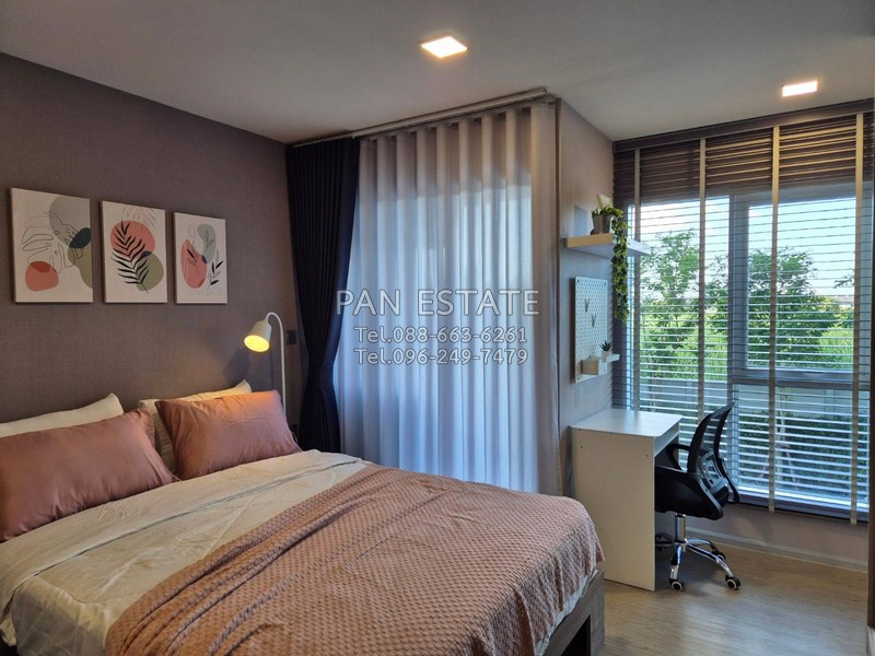 For RentCondoPathum Thani,Rangsit, Thammasat : 67C242-010-1S Condo for rent Kave Town Island Studio room swimming pool view