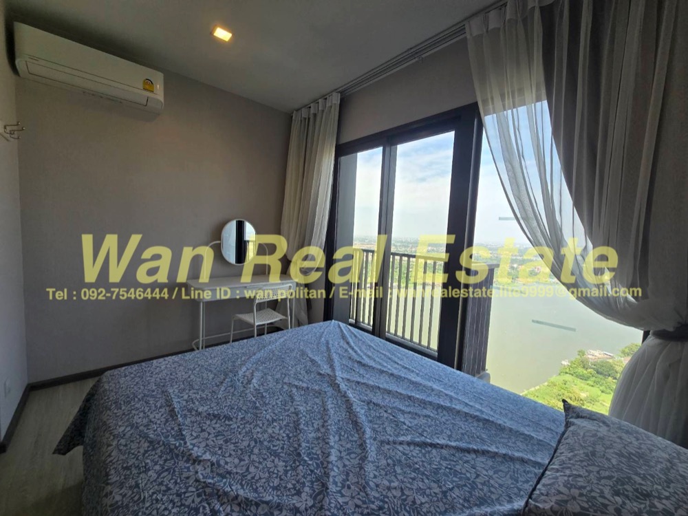 For RentCondoRattanathibet, Sanambinna : Condo for rent: The Politan Aqua, Chao Phraya River view, 37th floor, size 30 sq m, beautifully decorated, ready to move in