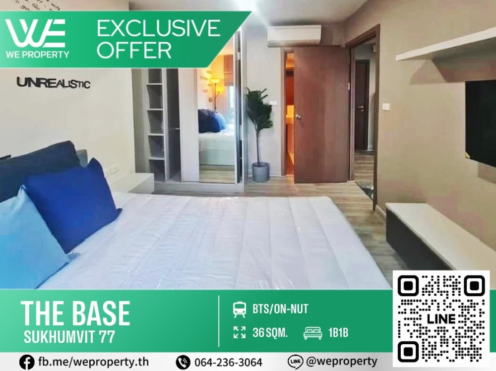 For SaleCondoOnnut, Udomsuk : Beautiful room, newly renovated, fully furnished ⭐The Base Sukhumvit 77 (The Base Sukhumvit 77)