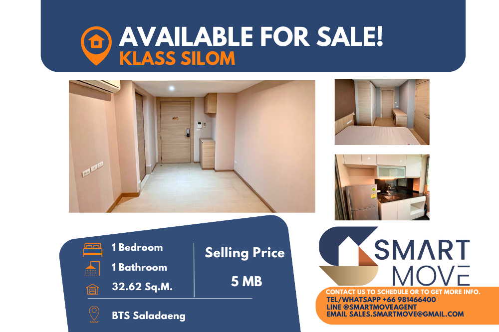 For SaleCondoSilom, Saladaeng, Bangrak : 💥Sale with tenant !! 💥Rare Item !! Code C20230400043.......Klass Silom, 1 bedroom, 1 bathroom, North Facing, furnished, Special Deal!!📢📢