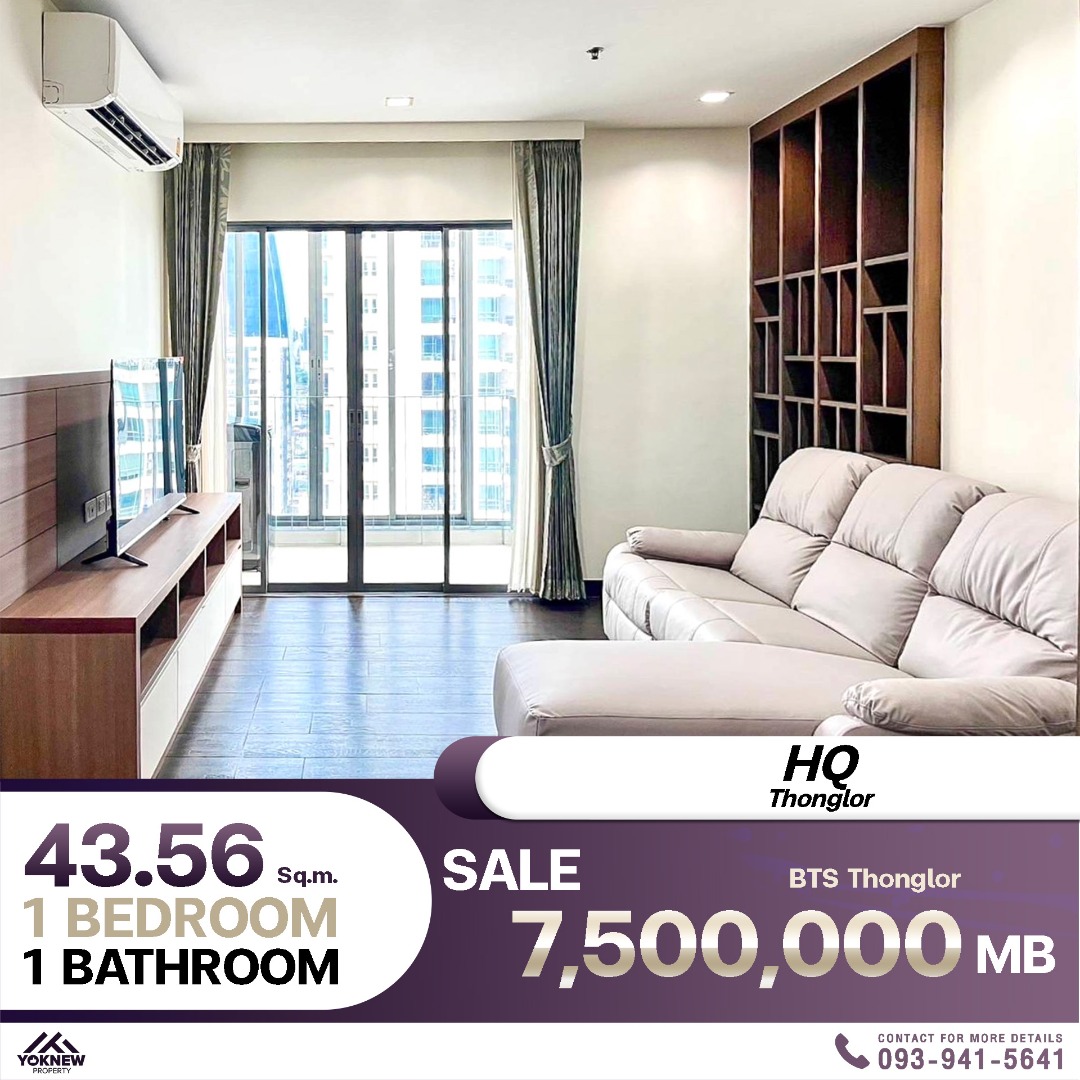 For SaleCondoSukhumvit, Asoke, Thonglor : HQ Thonglor, selling at a loss until crying! Condo next to Thonglor, with tenants, 30k per month, price only 7.5 million, first come first served!