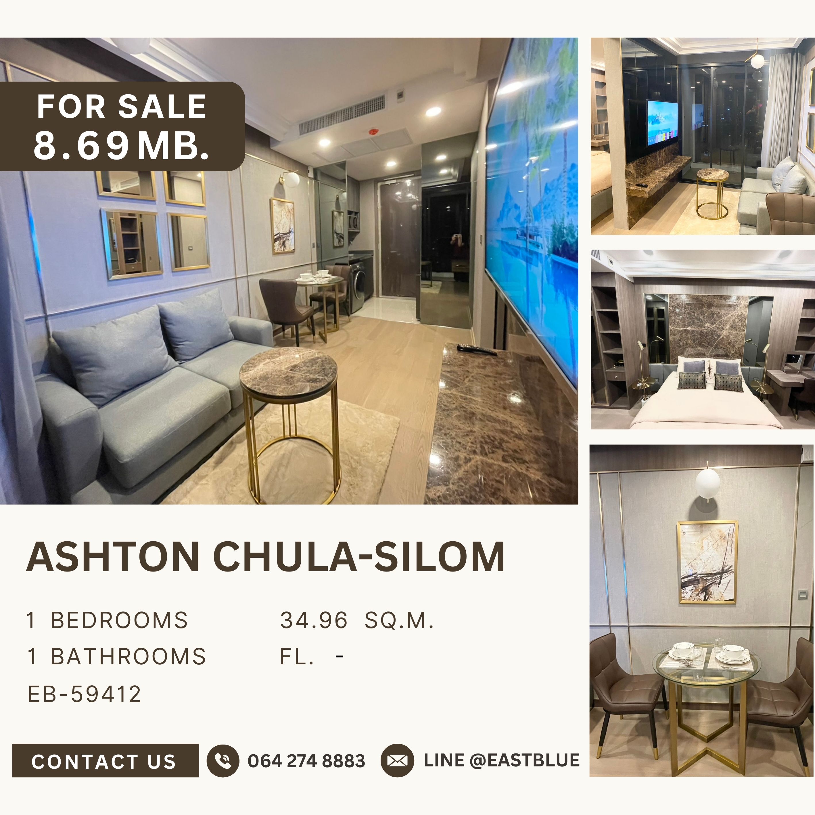 For SaleCondoSiam Paragon ,Chulalongkorn,Samyan : พลาดไม่ได้ Zone VIP Penthouse Ashton Chula ราคาพิเศษสุด ๆ ห้องหายาก วิวสวย ใกล้จุฬา-สามย่าน 8.69 ล้านบาท