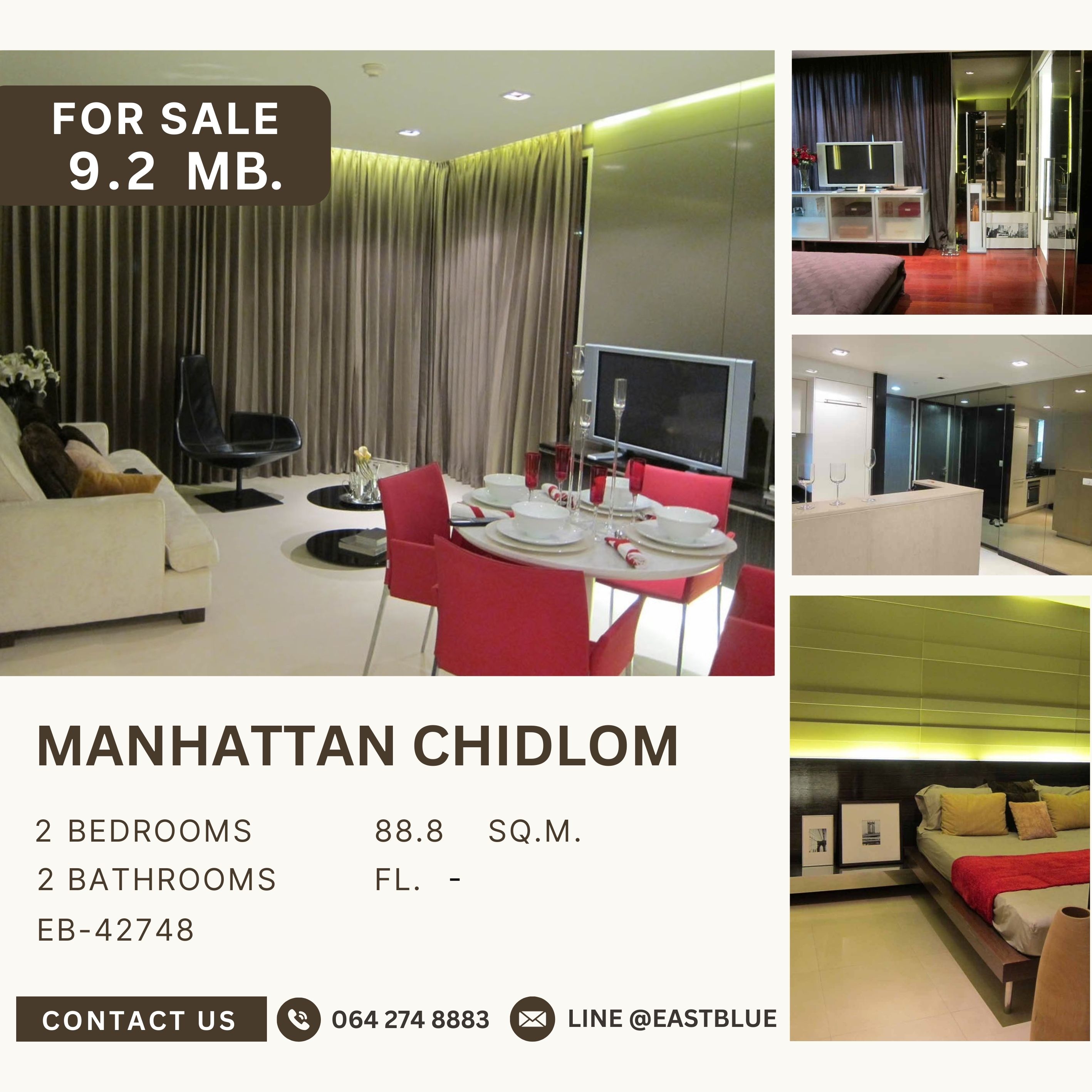 ขายคอนโดวิทยุ ชิดลม หลังสวน : Manhattan Chidlom คอนโดเลี้ยงสัตว์ได้ตรมละ 100k ใจกลางเมืองทำเลชิดลม รายล้อมไปด้วยห้างสรรพสินค้าชั้นนำ 2 ห้องนอน ห้องใหญ่ 9.2 MB.