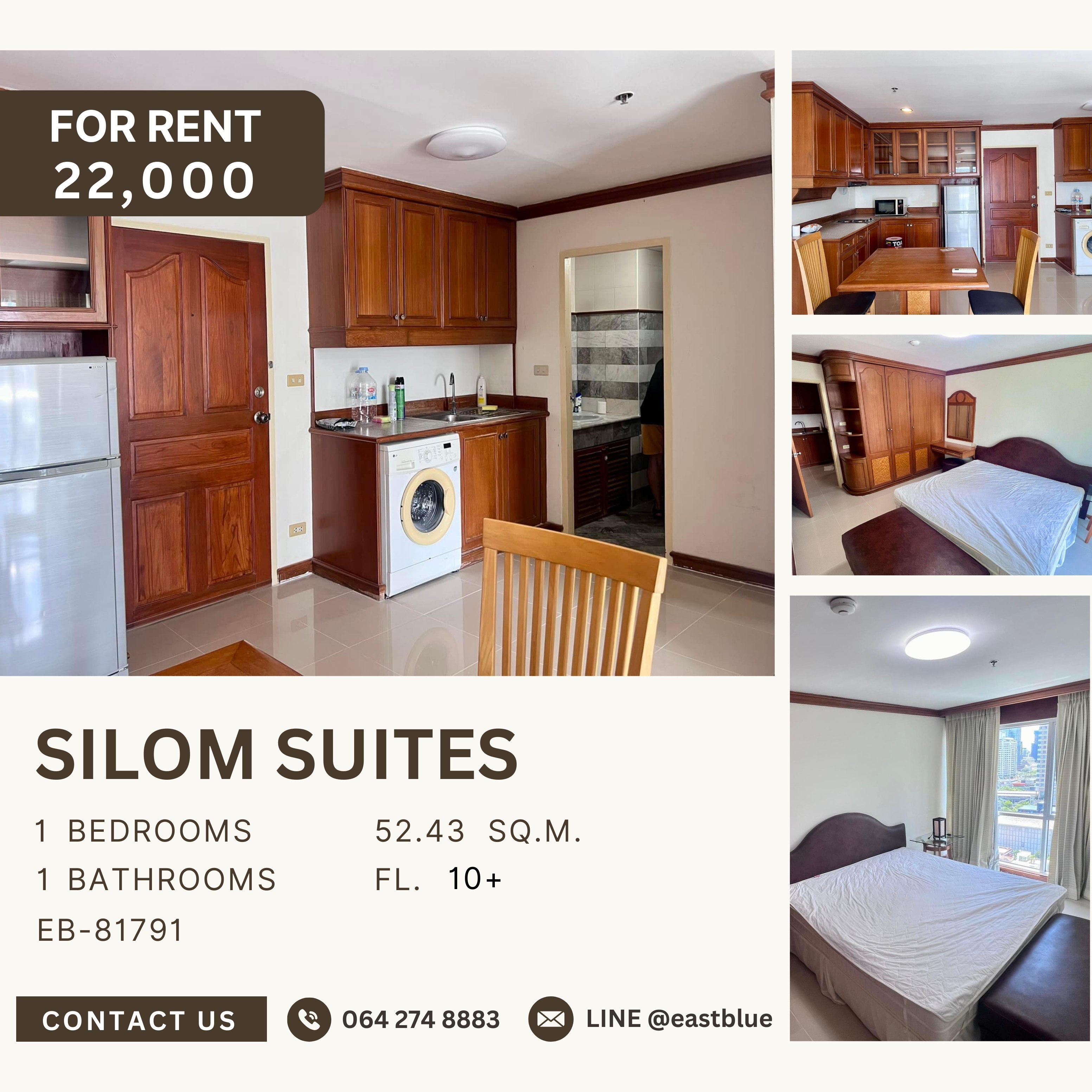 ให้เช่าคอนโดพัทยา บางแสน ชลบุรี สัตหีบ : Silom Suites, 1 bed, 22000 per month