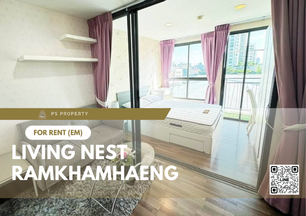 ให้เช่าคอนโด : ให้เช่า ✨ Living Nest Ramkhamhaeng ✨ เฟอร์นิเจอร์ และ เครื่องใช้ไฟฟ้าครบ ใกล้เดอะมอลล์บางกะปิ