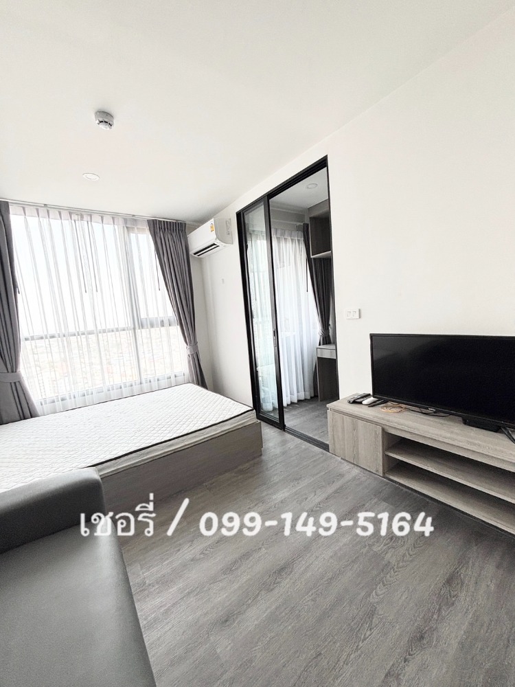 For RentCondoSamut Prakan,Samrong : Condo for rent, The Origin Sukhumvit - Sai Luat E22, beautiful room, renovated, new color, free Wifi in the room, fully furnished, BTS view, no buildings blocking, very good wind, full common area, BTS Sai Luat 200 meters / Call 099-149-5164