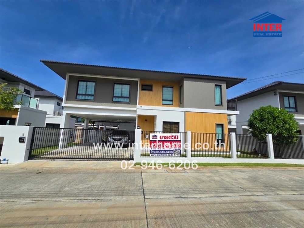 For SaleHousePathum Thani,Rangsit, Thammasat : 2-storey detached house, 51.6 sq.w., Siam Sumary Village, Rangsit, Khlong 4, Rangsit-Nakhon Nayok Road, Rangsit-Khlong 4 Road (along Khlong 4, Khlong Luang side), Khlong Luang, Pathum Thani