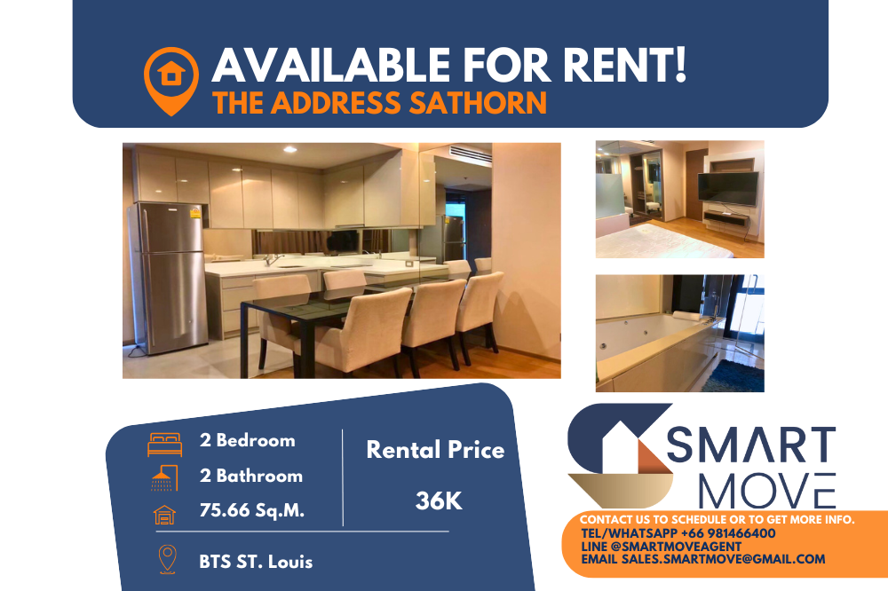 For RentCondoSathorn, Narathiwat : 🔥FOR RENT !! 🔥Code C20221201401..........The Address Sathorn, 2 bedrooms, 2 bathrooms, furnished, ready to move in📢📢