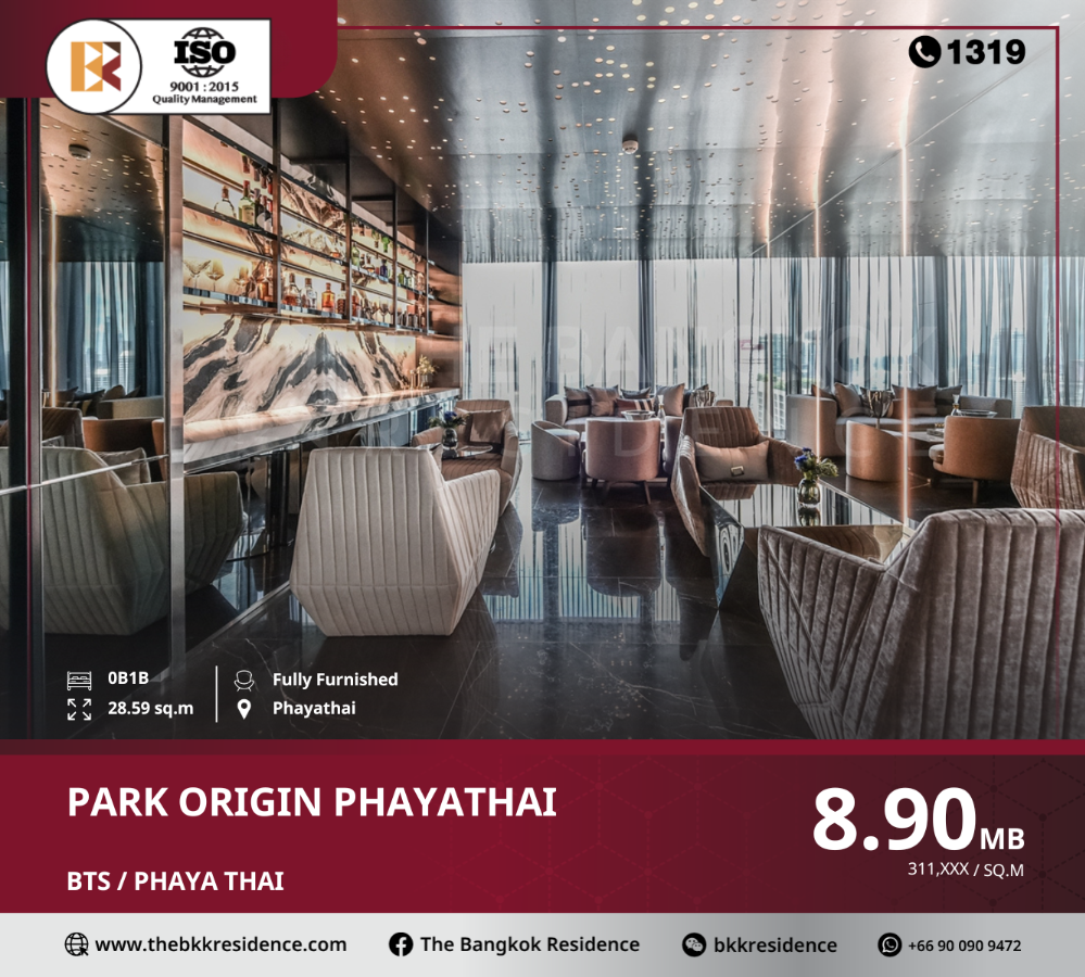 For SaleCondoRatchathewi,Phayathai : Beautiful unit at park origin phayathai, near bts phaya thai