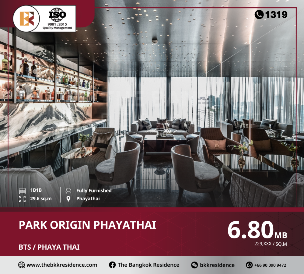 For SaleCondoRatchathewi,Phayathai : Beautiful unit at park origin phayathai, near bts phaya thai