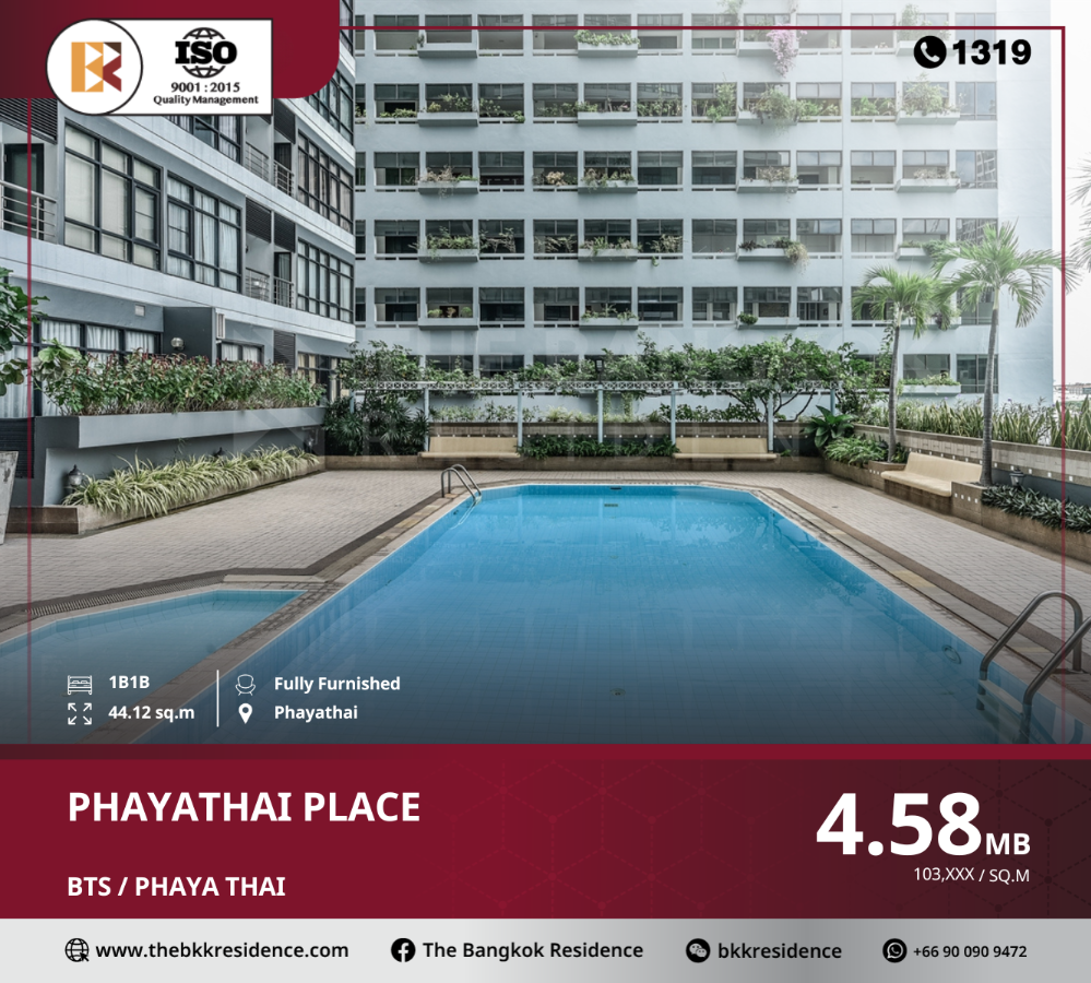 For SaleCondoRatchathewi,Phayathai : Beautiful unit at phayathai place, near bts phaya thai